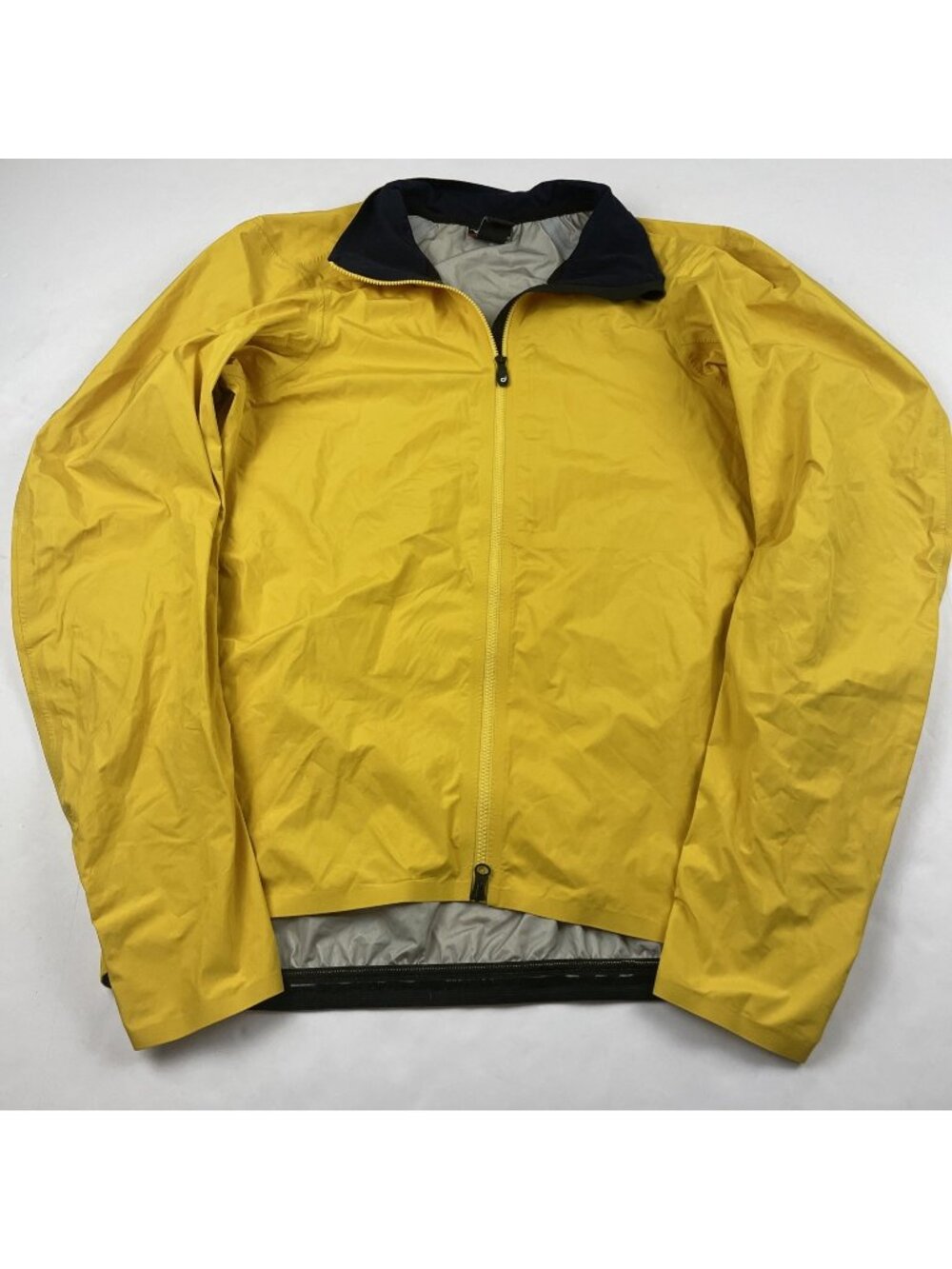 Velocio Ultralight Cycling Rain Jacket Men’s L Yellow Full Zip Vented Back